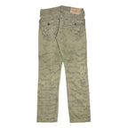 TRUE RELIGION Mens Jeans Green Regular Straight Denim Stone Wash W30 L32 Zip