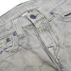 TRUE RELIGION Mens Jeans Green Regular Straight Denim Stone Wash W30 L32 Zip