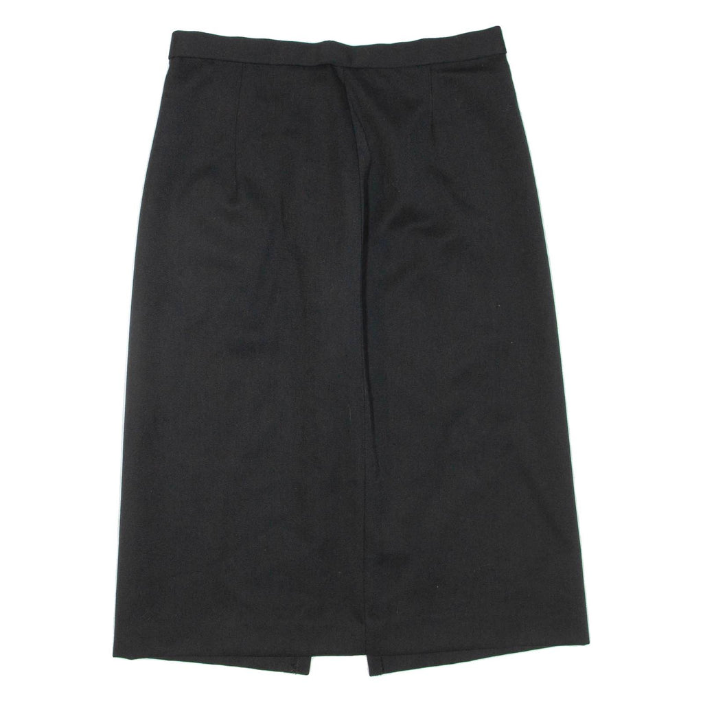 Womens Pencil Skirt Black Midi Wool M