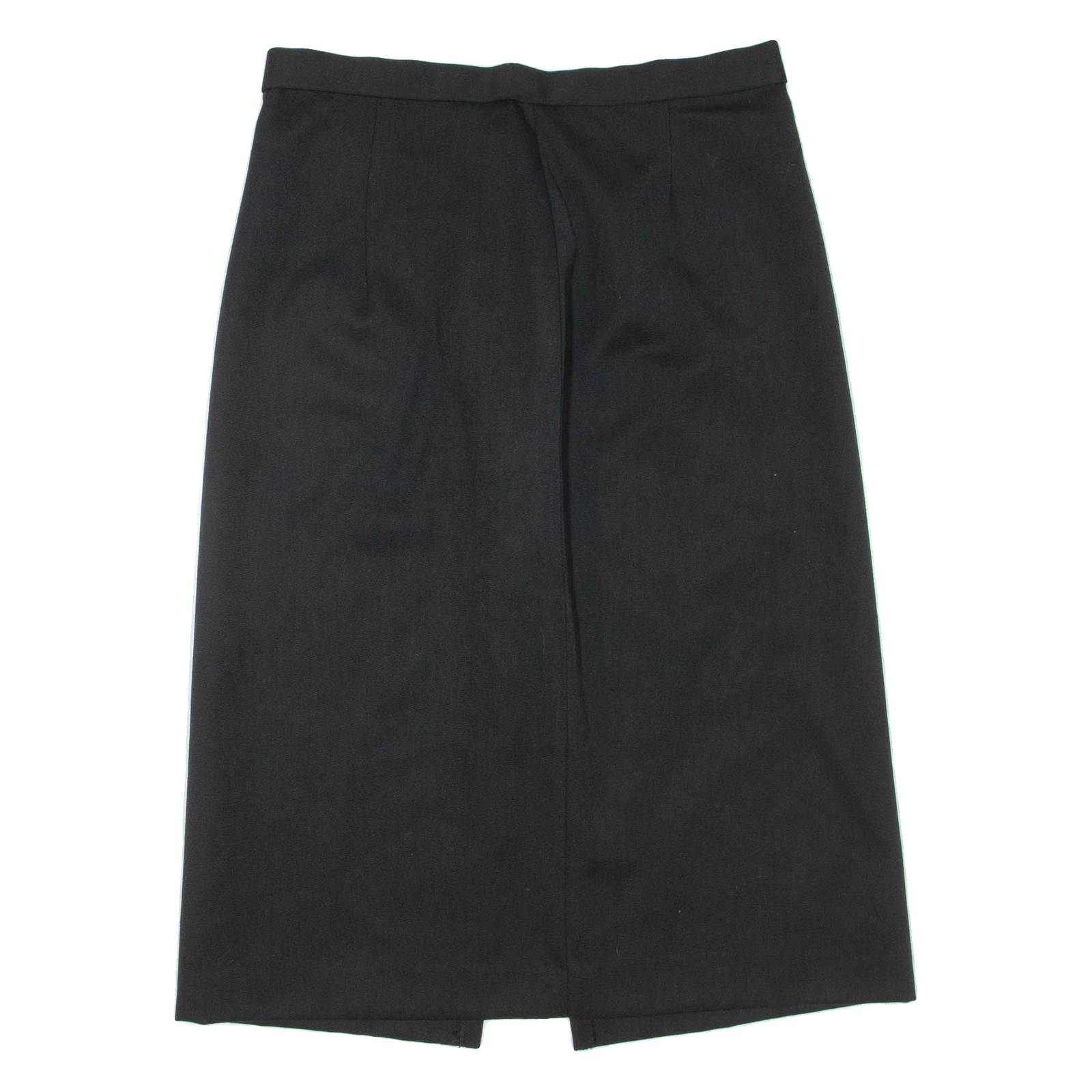 Womens Pencil Skirt Black Midi Wool M