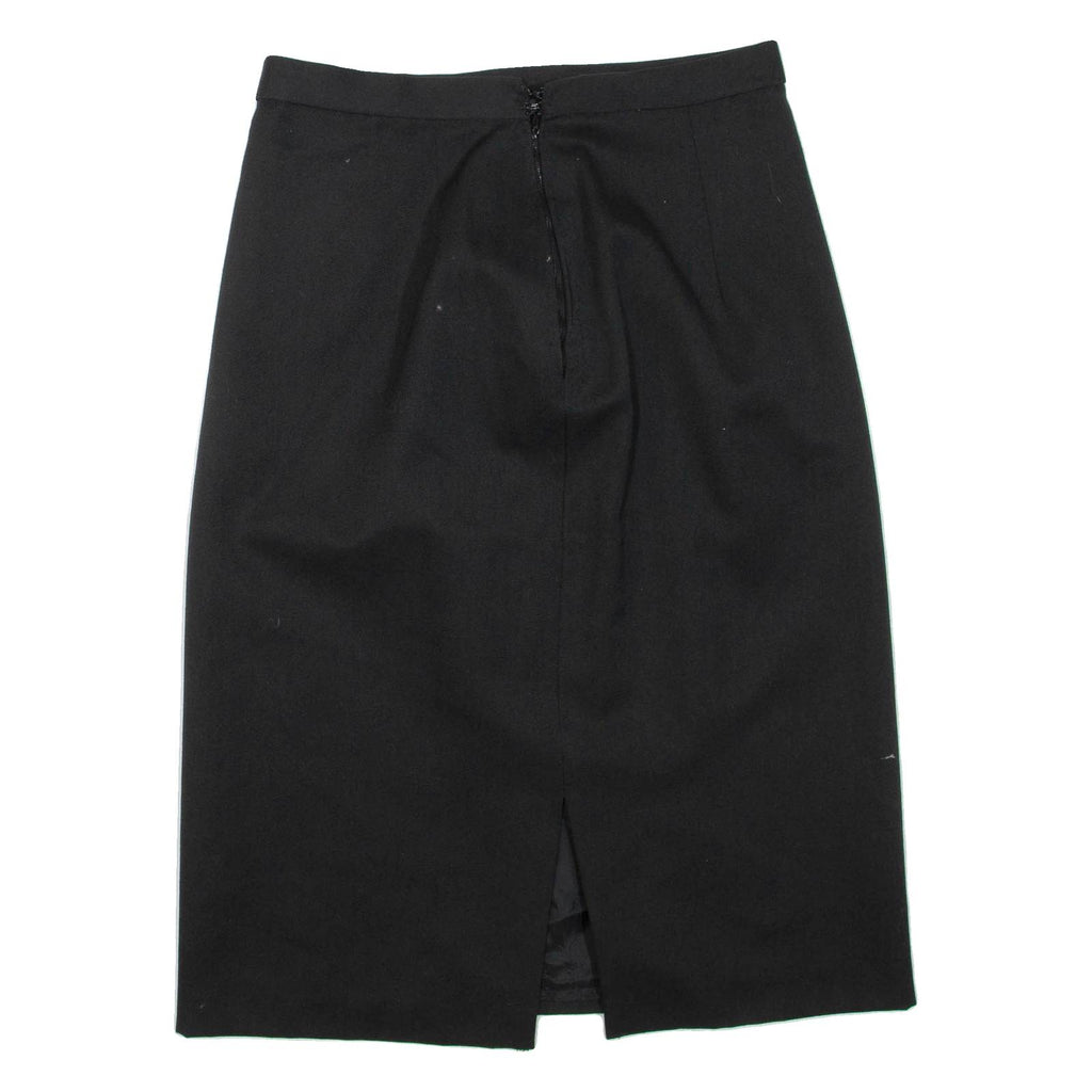 Womens Pencil Skirt Black Midi Wool M