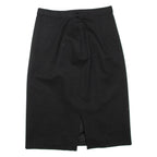 Womens Pencil Skirt Black Midi Wool M