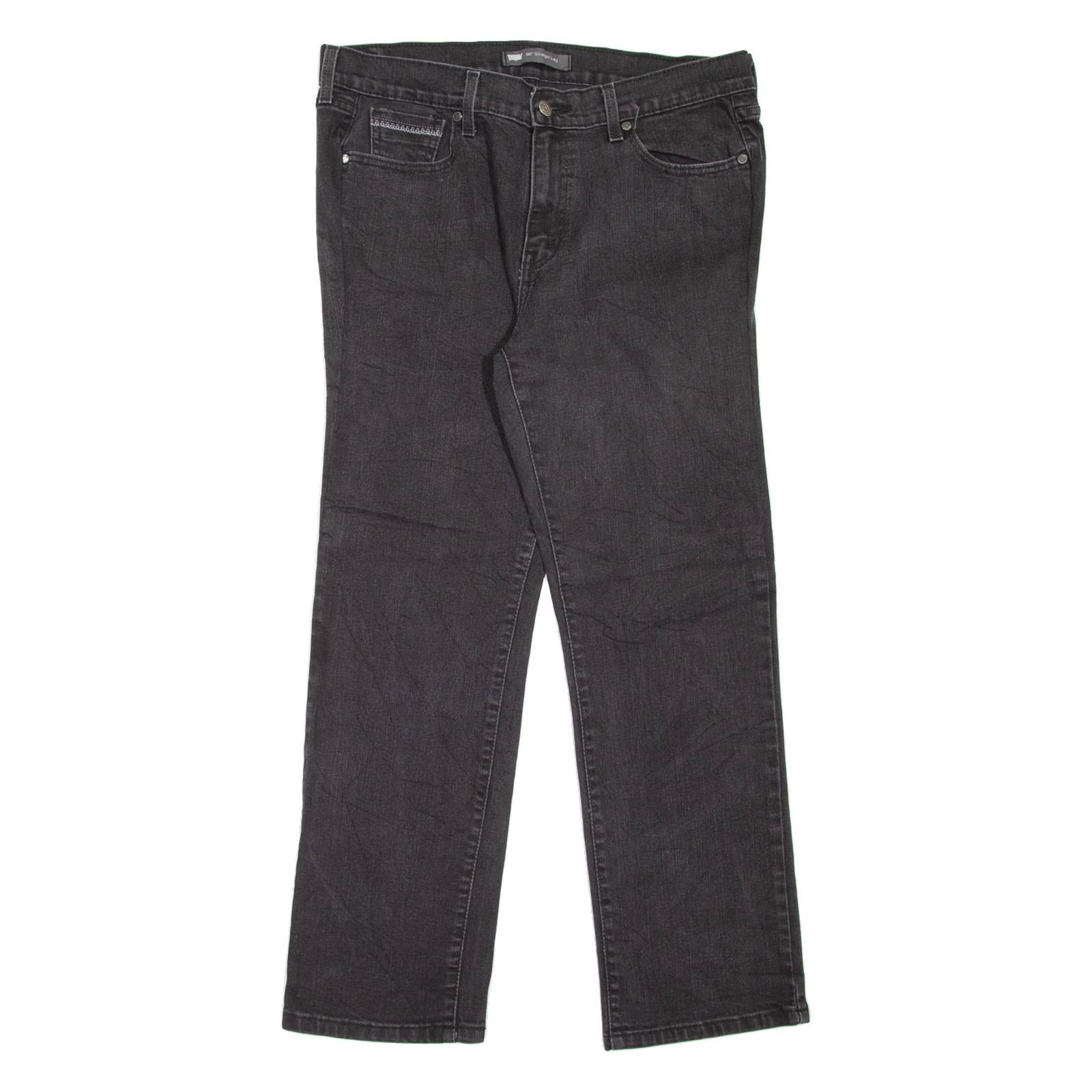 LEVI'S 505 Womens Jeans Black Regular Straight W34 L29