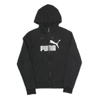 PUMA Womens Black Full Zip Hoodie UK 12 Cotton Blend Casual Sportswear