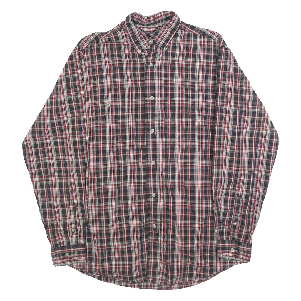 WRANGLER Mens Red Black White Checked Shirt M Casual Button-Down Cotton