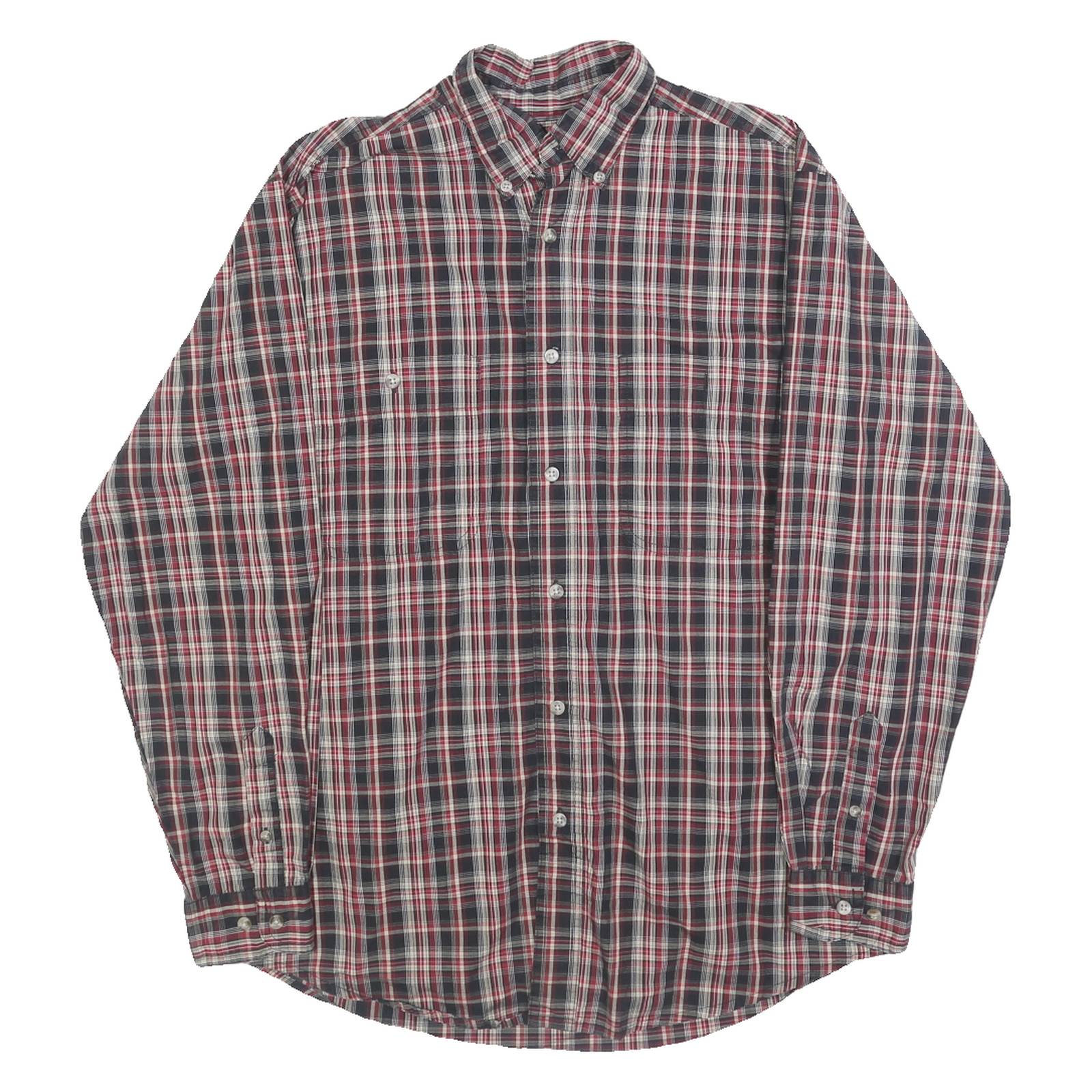 WRANGLER Mens Red Black White Checked Shirt M Casual Button-Down Cotton