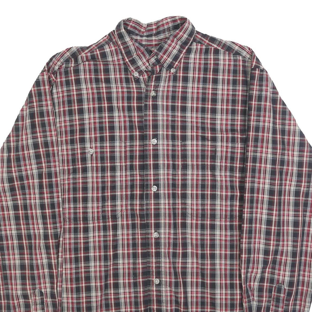 WRANGLER Mens Red Black White Checked Shirt M Casual Button-Down Cotton
