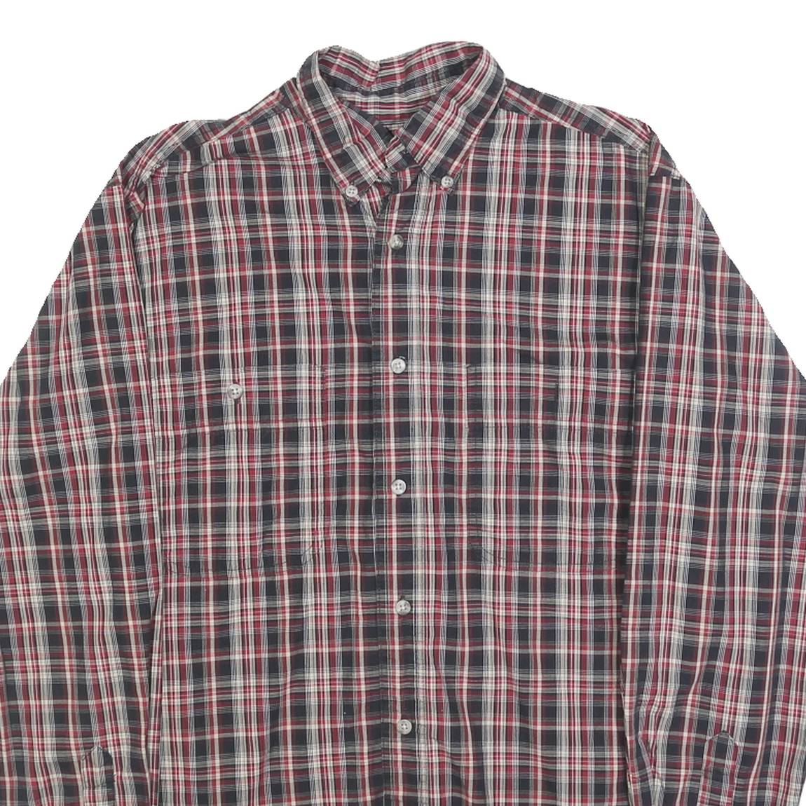 WRANGLER Mens Red Black White Checked Shirt M Casual Button-Down Cotton