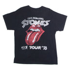 THE ROLLING STONES U.S. Tour '78 Mens Band T-Shirt Black Crew Neck L