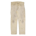 CARHARTT Mens Cotton Blend Beige Relaxed Zip Trousers W32 L30 Workwear Casual