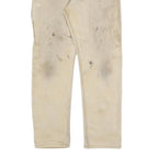 CARHARTT Mens Cotton Blend Beige Relaxed Zip Trousers W32 L30 Workwear Casual