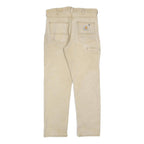 CARHARTT Mens Cotton Blend Beige Relaxed Zip Trousers W32 L30 Workwear Casual
