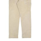 CARHARTT Mens Cotton Blend Beige Relaxed Zip Trousers W32 L30 Workwear Casual