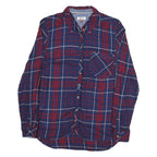 TOMMY HILFIGER Womens Blue & Red Checked Shirt L Button Front Cotton Blend