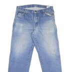 DICKIES Mens Regular Fit Light Blue Denim Jeans W34 L31 Workwear Style Zip