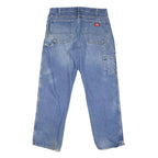 DICKIES Mens Regular Fit Light Blue Denim Jeans W34 L31 Workwear Style Zip