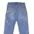 DICKIES Mens Regular Fit Light Blue Denim Jeans W34 L31 Workwear Style Zip