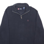 CHAPS Mens Navy Blue Plain Cotton Jumper Quarter Zip Regular L