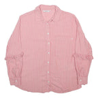 ONLY Womens Pink & White Striped Shirt S Button Down Relaxed Fit Casual