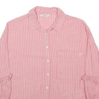 ONLY Womens Pink & White Striped Shirt S Button Down Relaxed Fit Casual