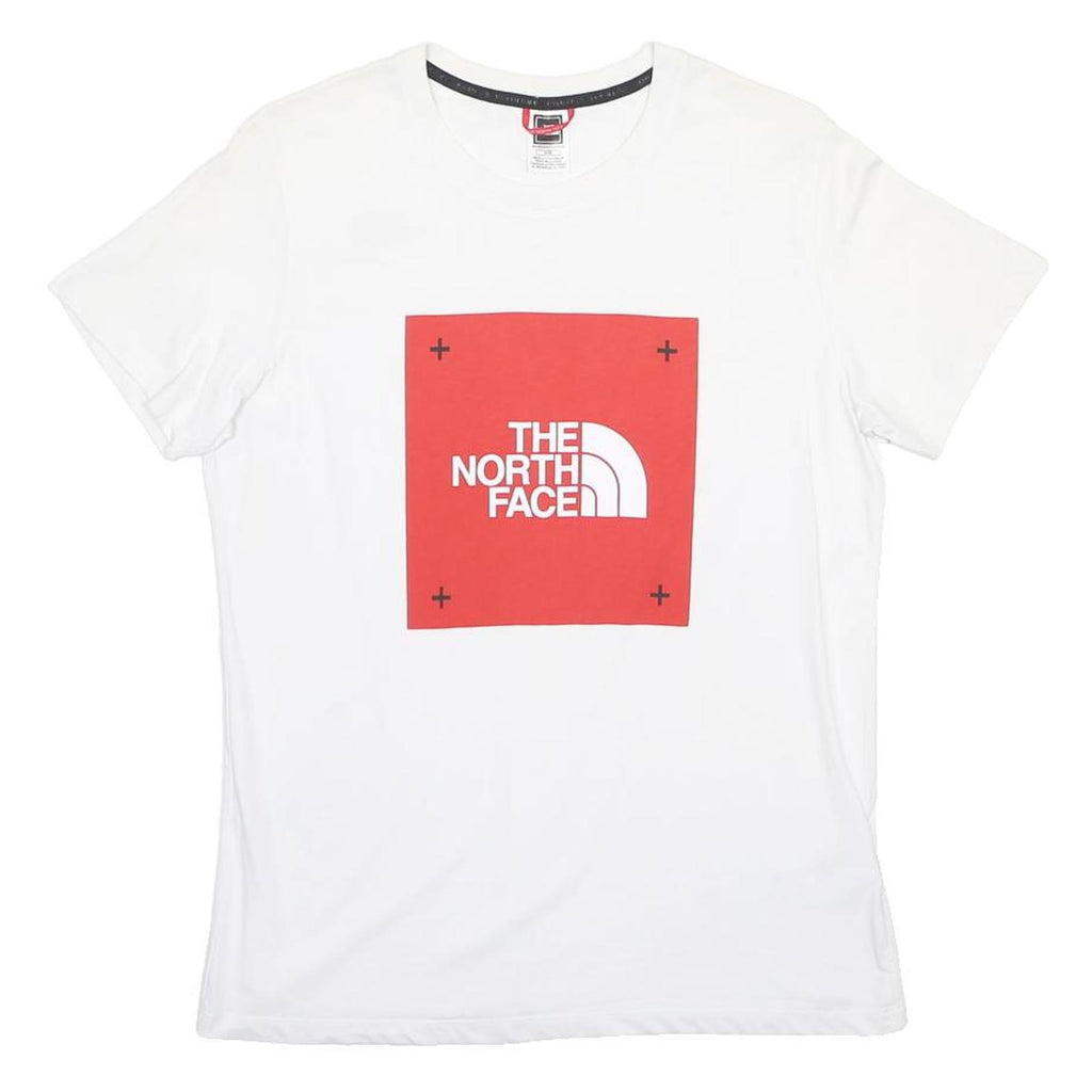 THE NORTH FACE Womens White Red Logo Graphic T-Shirt M Short Sleeve Crew Neck