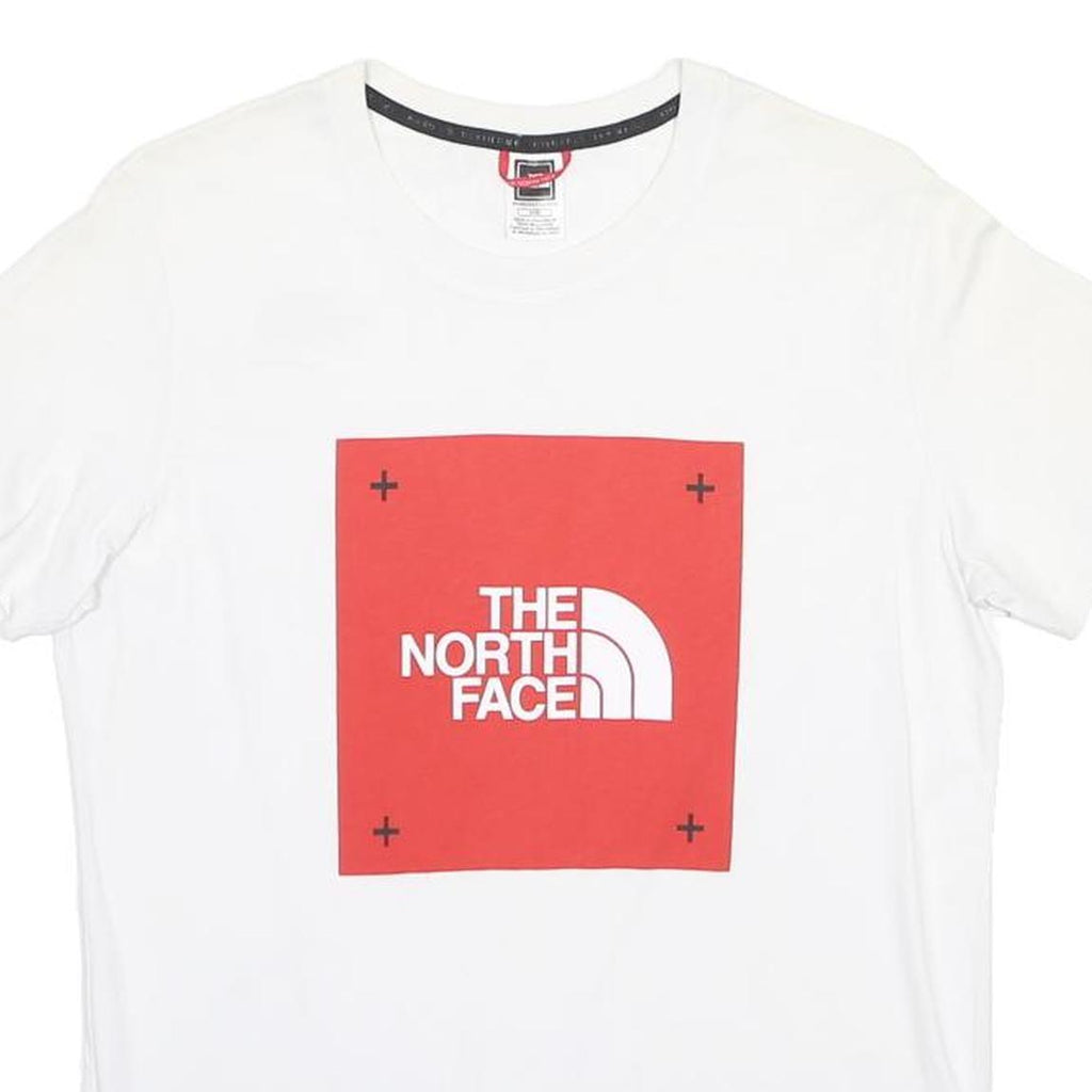 THE NORTH FACE Womens White Red Logo Graphic T-Shirt M Short Sleeve Crew Neck