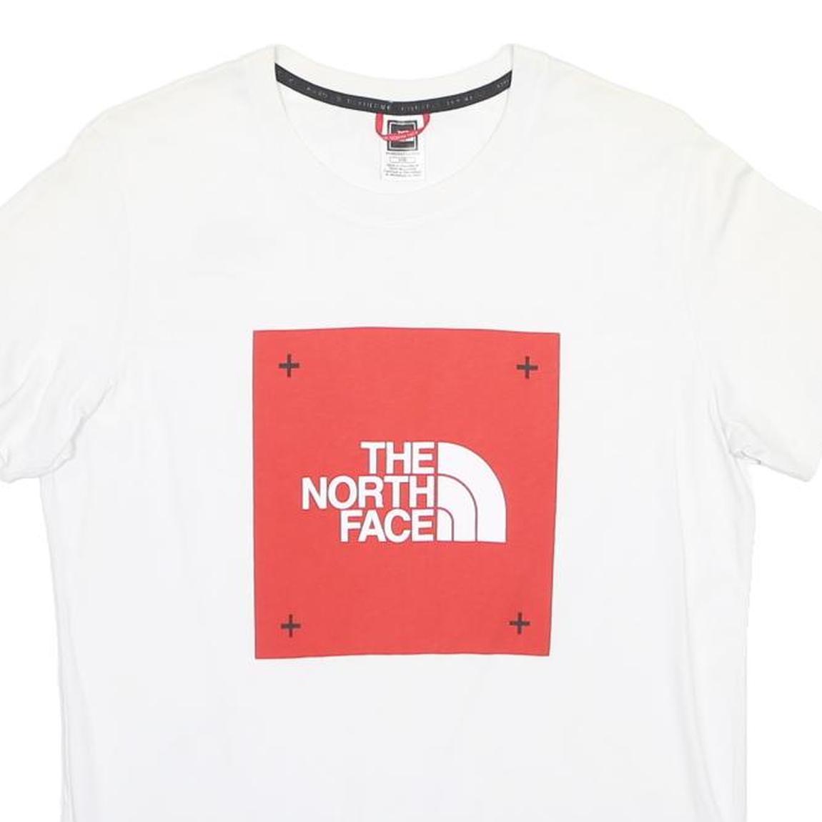 THE NORTH FACE Womens White Red Logo Graphic T-Shirt M Short Sleeve Crew Neck