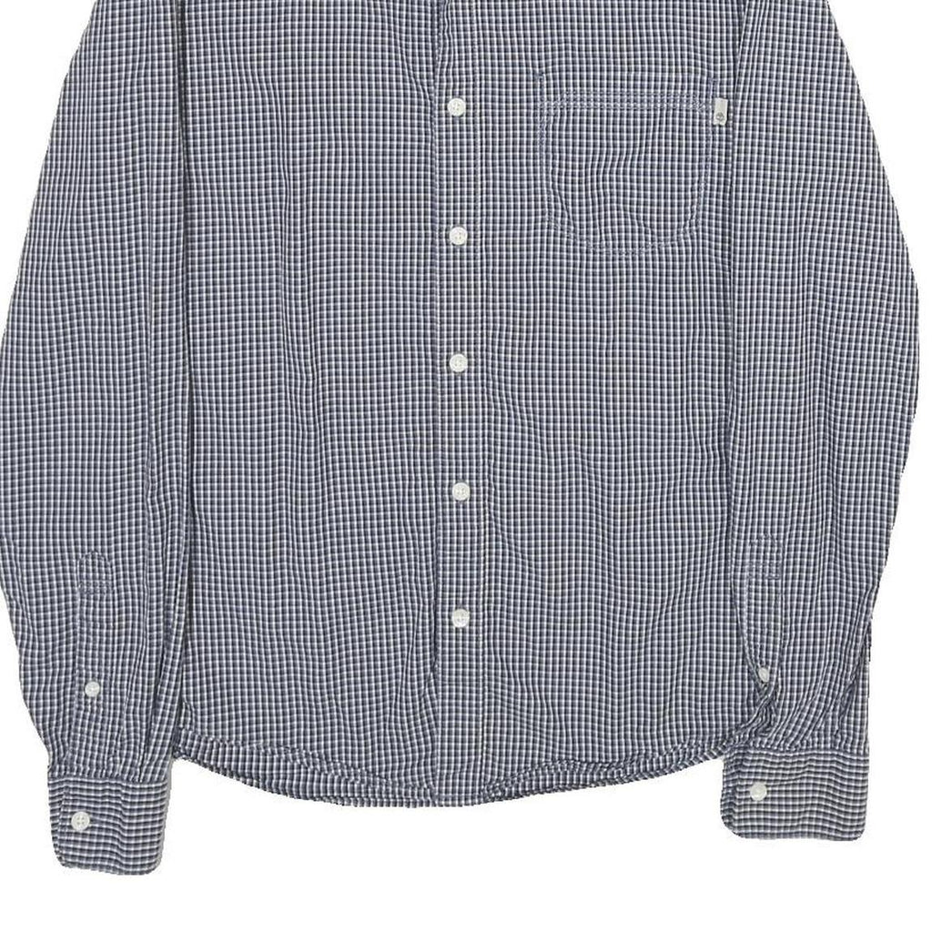 TIMBERLAND Mens Blue Check Shirt S Button Down Collar Cotton Long Sleeve Casual
