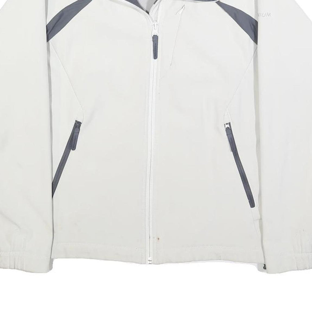 COLUMBIA Womens White & Grey Zip Jacket S Polyester Outdoor Sportswear