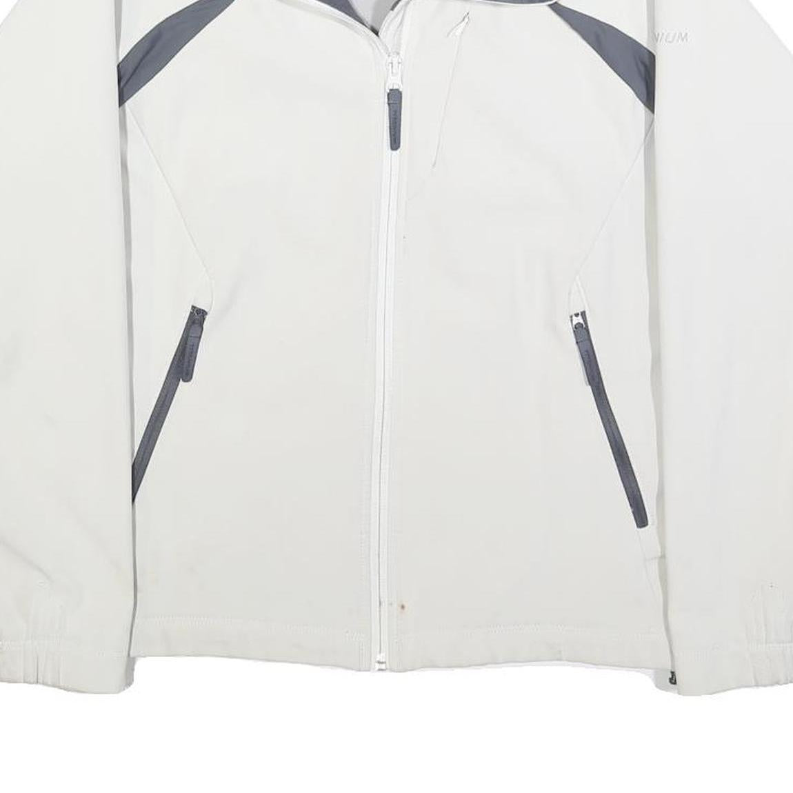 COLUMBIA Womens White & Grey Zip Jacket S Polyester Outdoor Sportswear