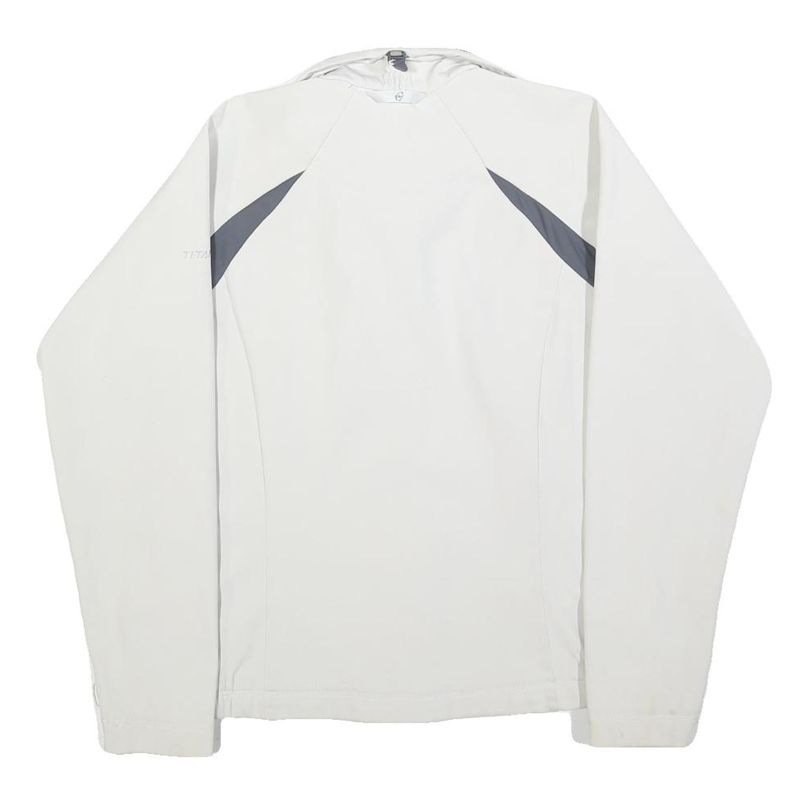 COLUMBIA Womens White & Grey Zip Jacket S Polyester Outdoor Sportswear