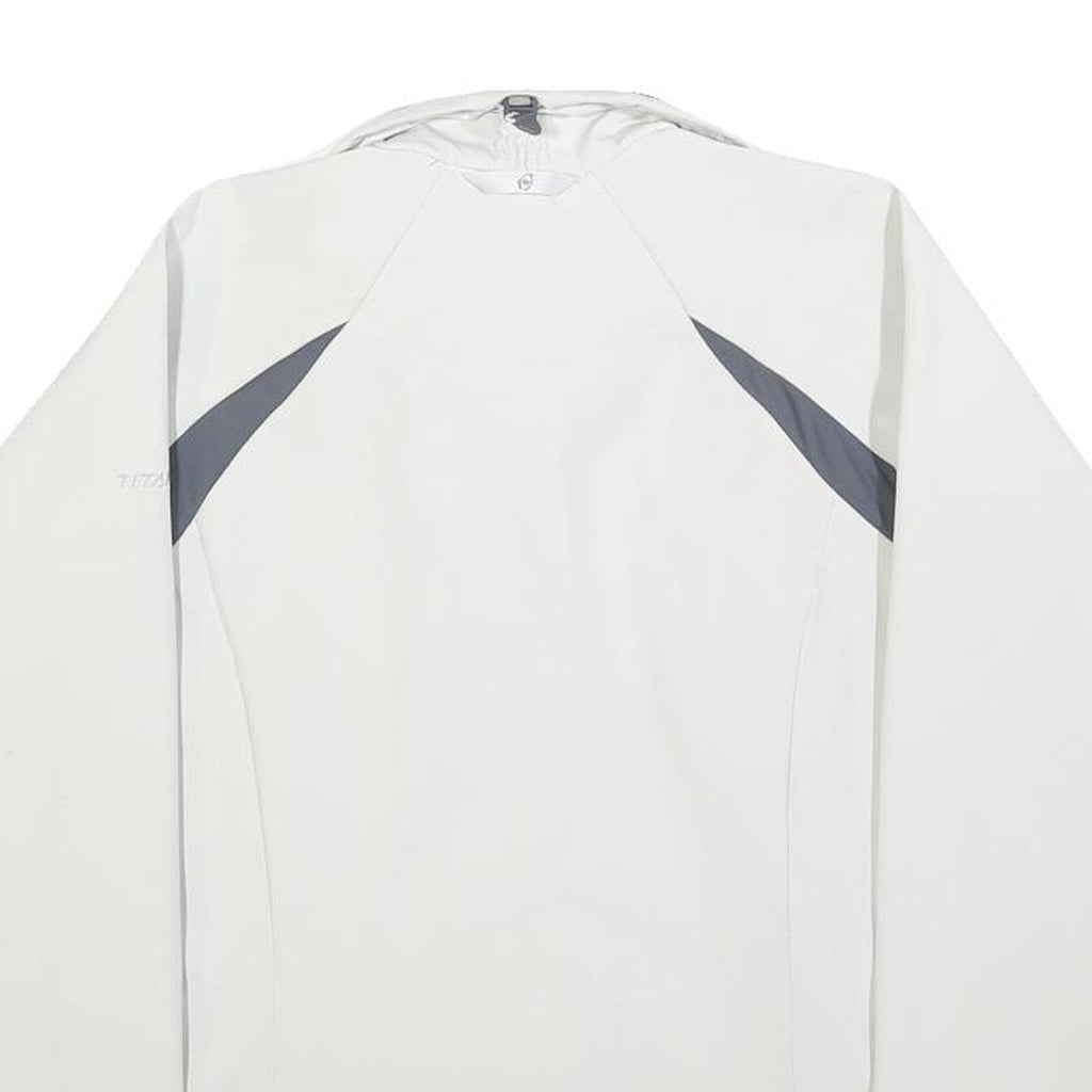 COLUMBIA Womens White & Grey Zip Jacket S Polyester Outdoor Sportswear