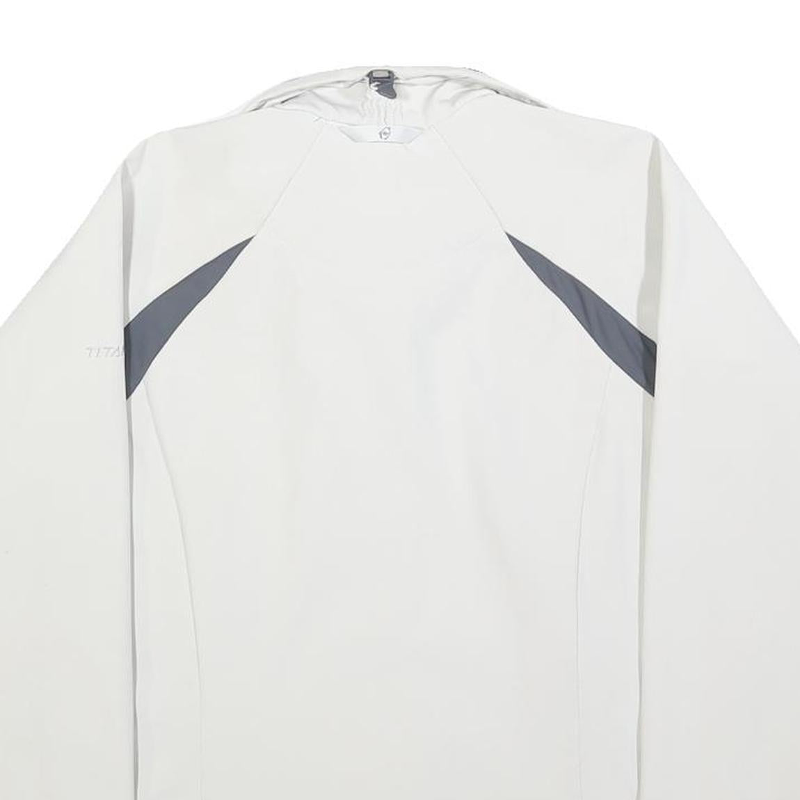 COLUMBIA Womens White & Grey Zip Jacket S Polyester Outdoor Sportswear