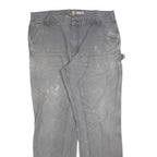 CARHARTT Mens Cotton Blend Grey Relaxed Fit Workwear Trousers W40 L36 Durable