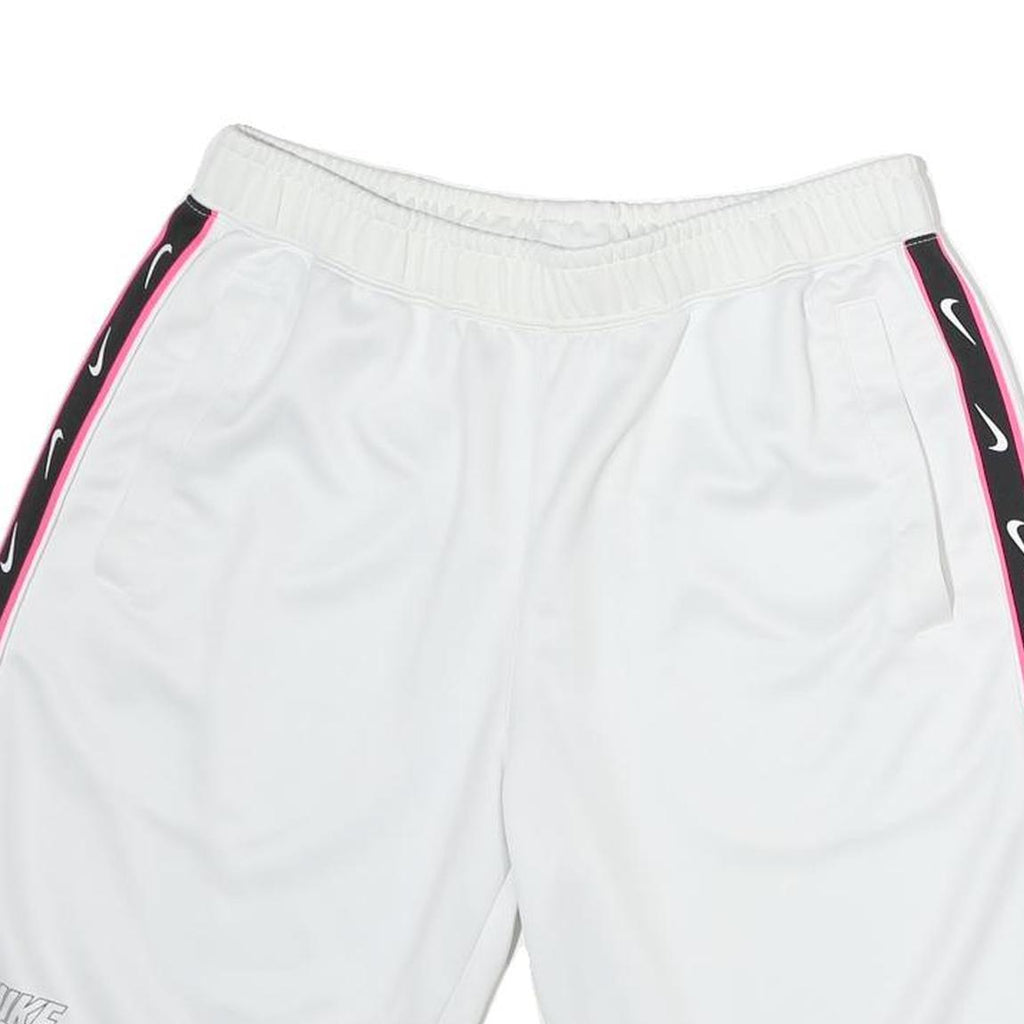 NIKE Mens White & Pink Sports Casual Shorts M W32 Polyester Lightweight