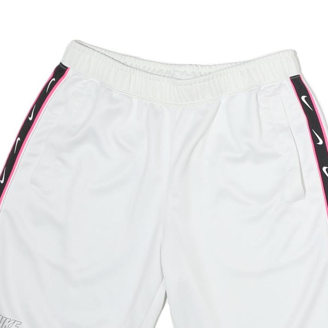NIKE Mens White & Pink Sports Casual Shorts M W32 Polyester Lightweight