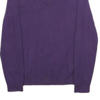 TOMMY HILFIGER Mens Purple Plain V-Neck Basic Knit Jumper M Cotton Casual