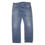 LEVI'S 501 Mens Jeans Blue Regular Straight Denim Light W36 L41 Classic Button