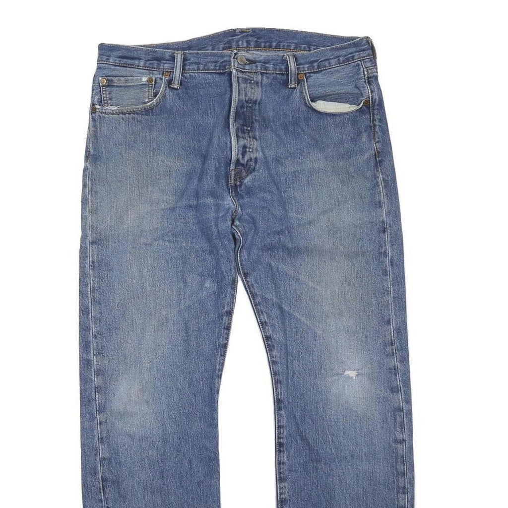 LEVI'S 501 Mens Jeans Blue Regular Straight Denim Light W36 L41 Classic Button