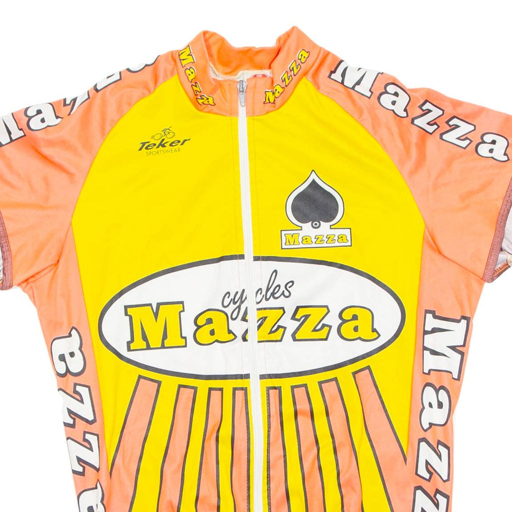 Cycling Mens Jersey Orange Full Zip S