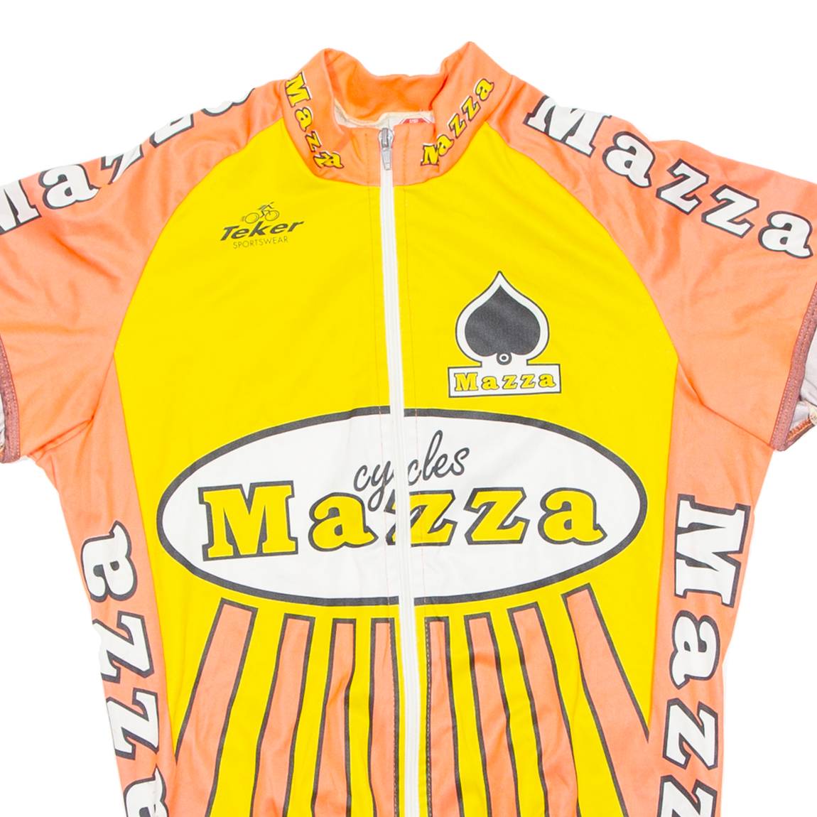 Cycling Mens Jersey Orange Full Zip S