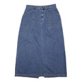 WHITE STAG Womens Blue Denim Straight Midi Cotton Skirt M Pockets Zip Close