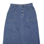 WHITE STAG Womens Blue Denim Straight Midi Cotton Skirt M Pockets Zip Close