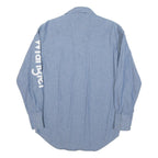 WRANGLER Mens Blue Shirt S Cotton Blend Logo Button Long Sleeve Casual