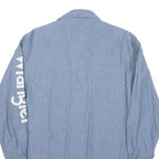 WRANGLER Mens Blue Shirt S Cotton Blend Logo Button Long Sleeve Casual
