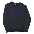 CHAMPION Mens Black S Sweatshirt Crew Neck Cotton Blend Pullover Logo