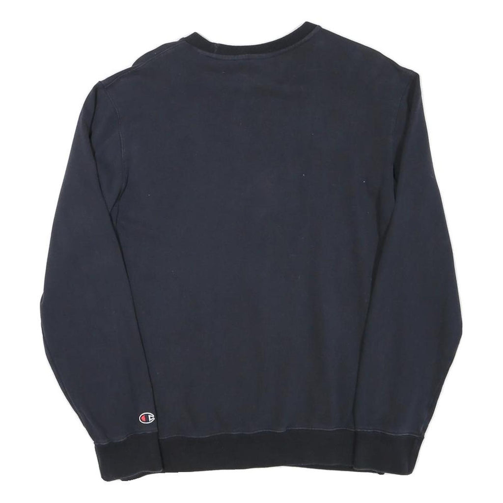 CHAMPION Mens Black S Sweatshirt Crew Neck Cotton Blend Pullover Logo