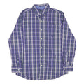 CHAPS Mens Blue & White Check Shirt M Button-Down Collar Long Sleeve Casual