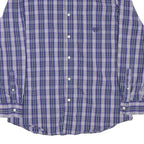 CHAPS Mens Blue & White Check Shirt M Button-Down Collar Long Sleeve Casual