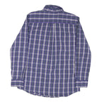 CHAPS Mens Blue & White Check Shirt M Button-Down Collar Long Sleeve Casual